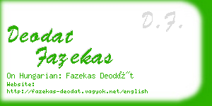 deodat fazekas business card